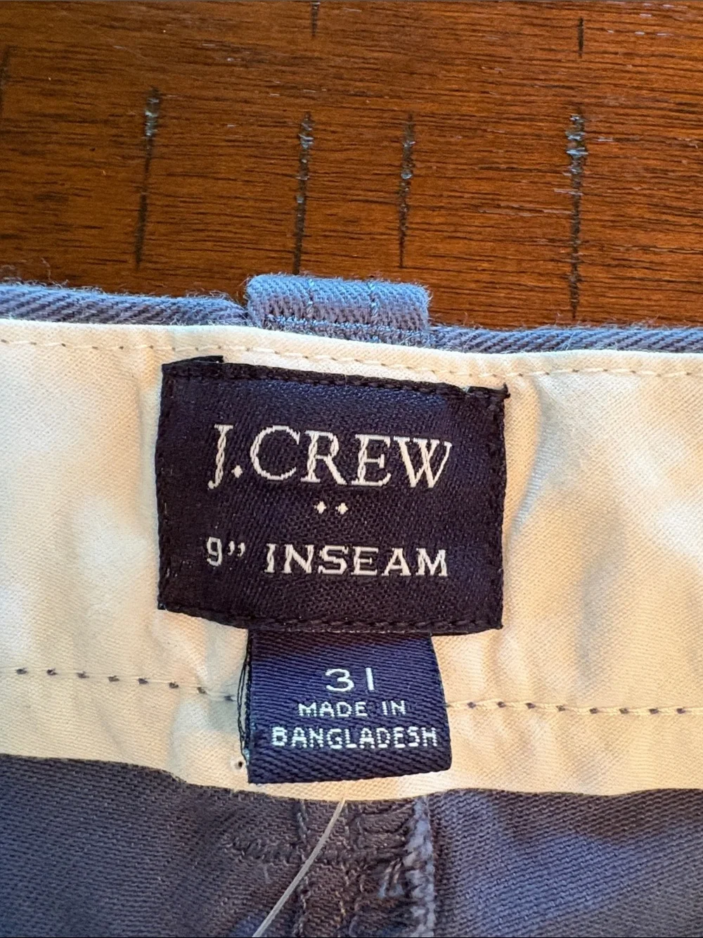 J. Crew Men’s Slate Blue Flat Front Chino Shorts - NWT - Sz 31 - Classic, Cotton